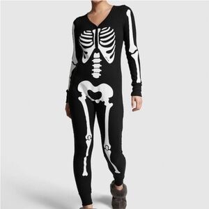 Victoria Secret Black Skeleton Print Onesie